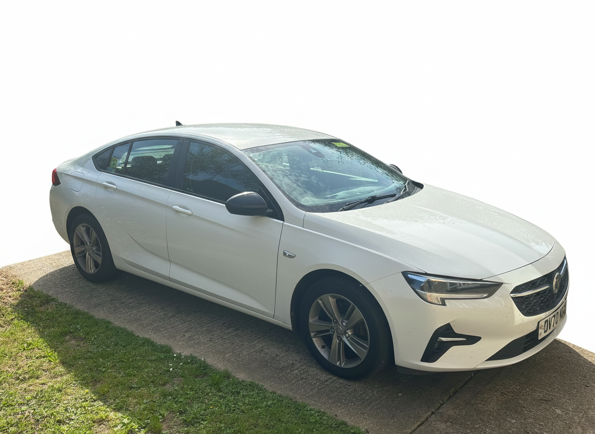 White Vauxhall Insignia executive saloon